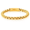 thumbnail image 1 of Invicta Jewelry Men's Box Chain Gold Plated Steel Bracelet (8mm) - 9", 1 of 8