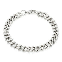 Invicta Jewelry Men's Curb Chain Stainless Steel Bracelet (8.5mm) - 8.5"