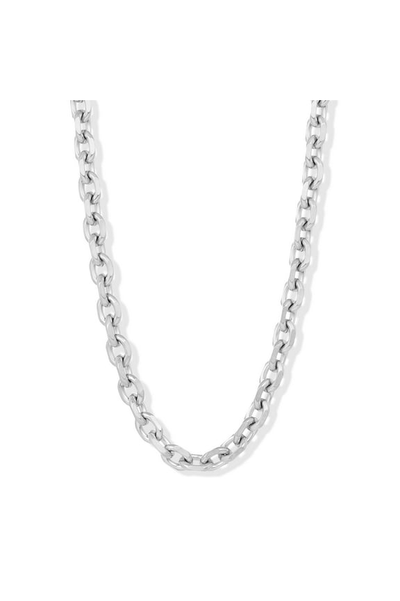 Invicta Jewelry Men's Knife Edge Oval Link Chain Necklace (10.6mm) - 24"