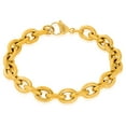 thumbnail image 1 of Invicta Jewelry Men's Knife Edge Oval Link Gold Plated Chain Bracelet (10.6mm) - 8.75", 1 of 7