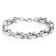 Invicta Jewelry Men's Polished Byzantine Chain Steel Bracelet 8mm - 8.75"