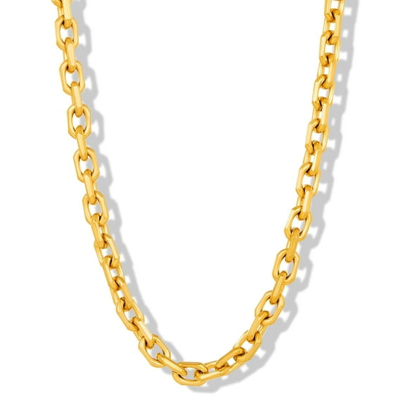 Invicta Jewelry Men's Rectangular Link Gold Plated Chain Necklace (8.5mm) - 24"