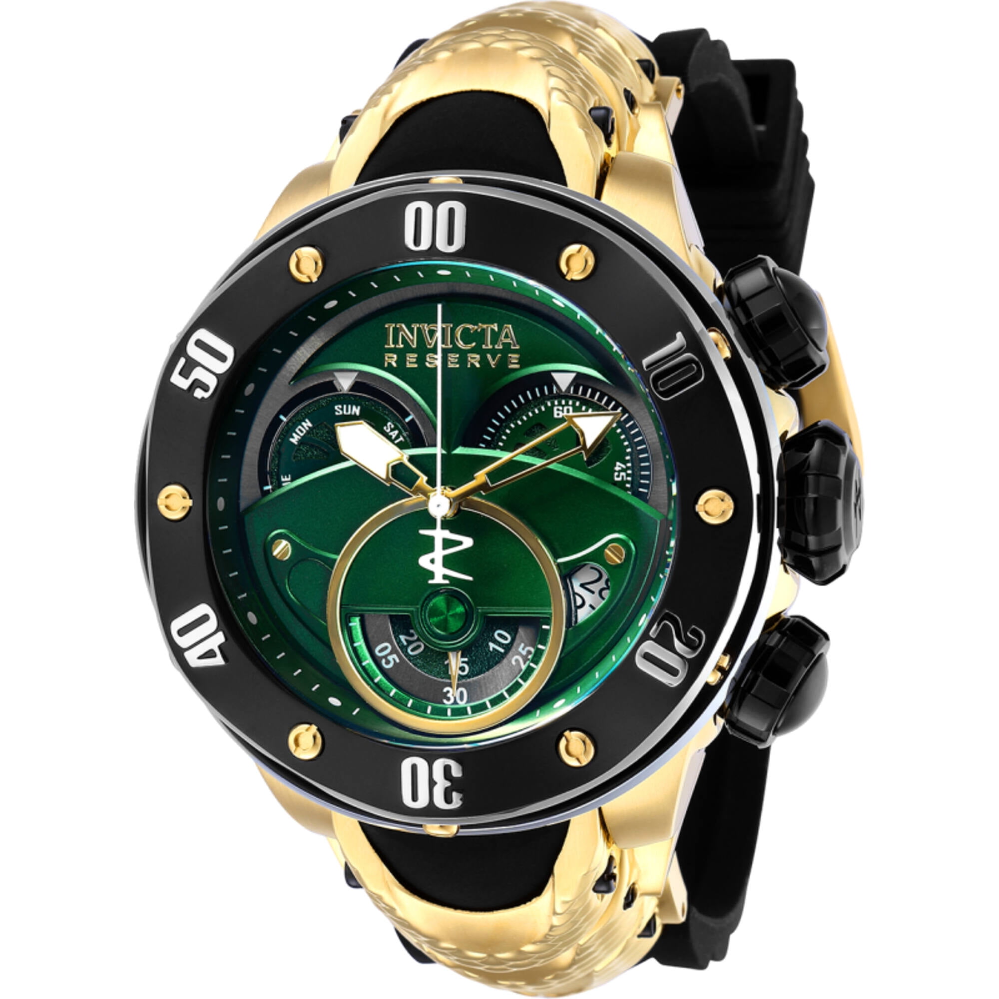 mm Invicta Kraken Chronograph Quartz Green Dial Men's Watch 36329