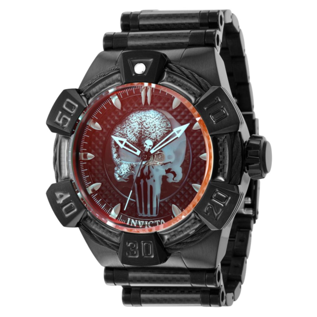53mm PUNISHER Black/White Band Swiss Chrono BOLT ZEUS LE