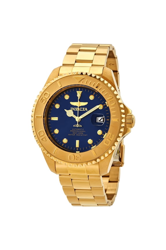Men Pro Diver Automatic Blue Dial Gold Tone Stainless Steel Watch 28951