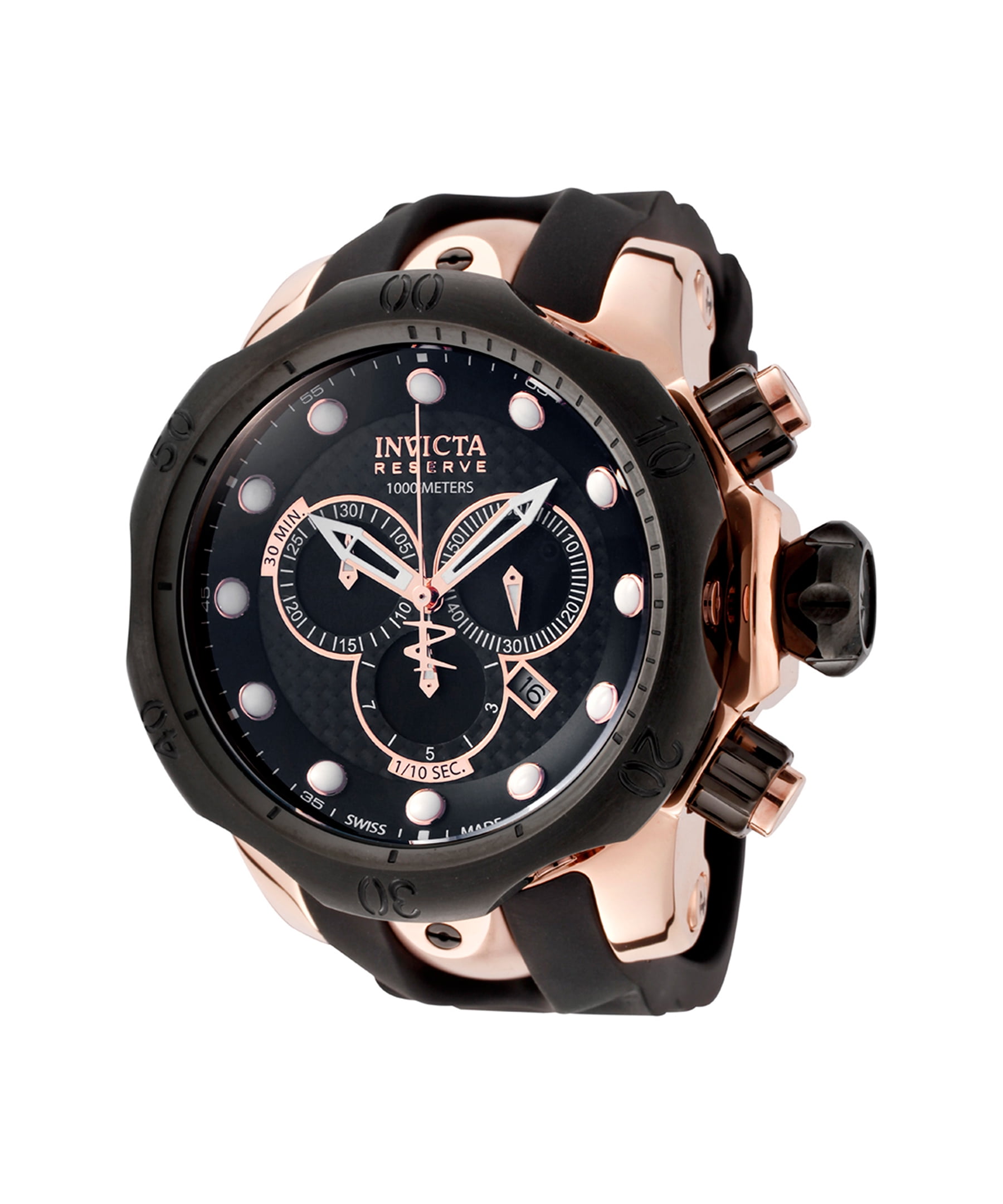 Invicta Men's 0361 Reserve Collection Venom Chronograph Black Polyurethane  Watch