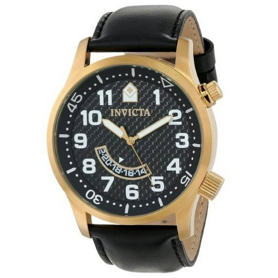 Invicta Men's 0449 II Collection Black Leather Watch