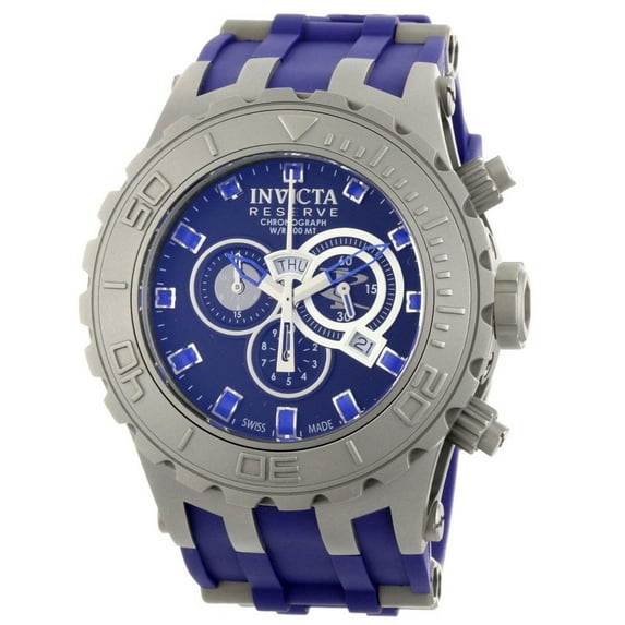Invicta Men's 0802 Reserve Chronograph Blue Rubber Strap Watch