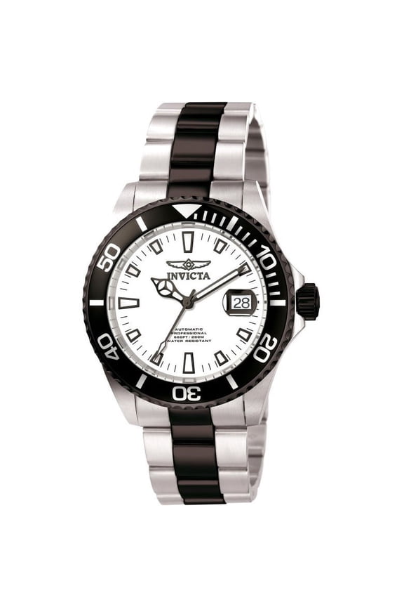 Men's 10498 pro-diver automatic white dial two tone stainless steel watch