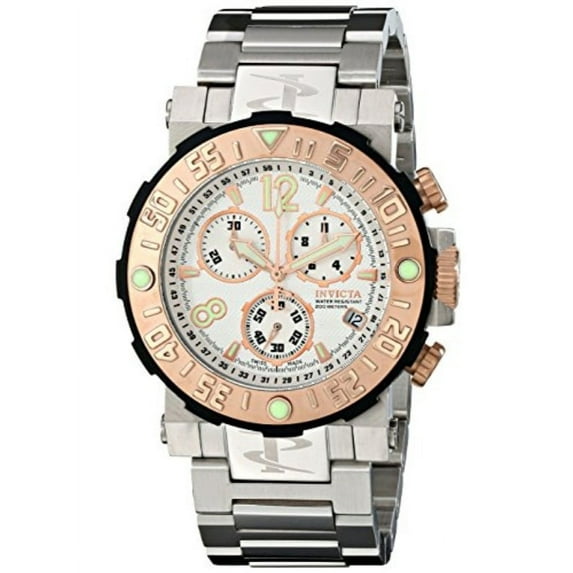 Invicta Men's 10587 Reserve Chronograph White Textured Dial Stainless Steel Watch