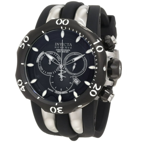 Invicta Men's 10835 Venom Reserve Chronograph Black Dial Black Polyurethane Watch