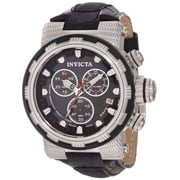 Invicta Men's 11230 Reserve Chronograph Black Dial Black Leather Watch