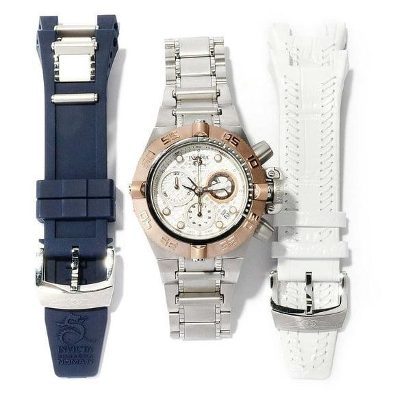 Men's 11347 Subaqua Noma IV Interchangeable Bracelet Rose Gold Bezel Chronograph Dive Watch