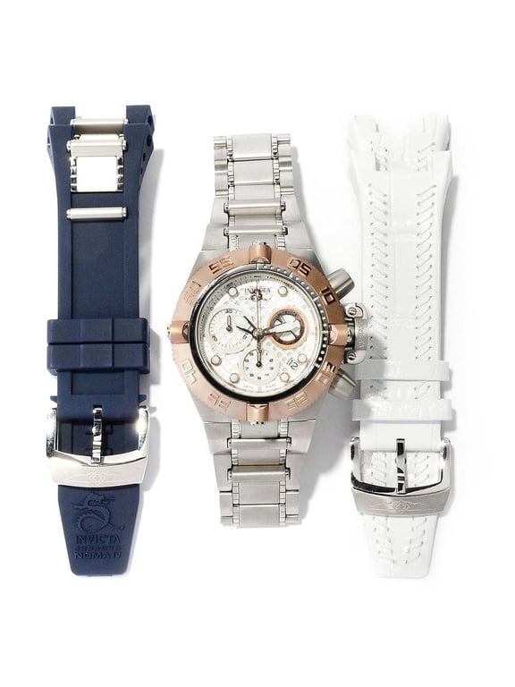 Men's 11347 Subaqua Noma IV Interchangeable Bracelet Rose Gold Bezel Chronograph Dive Watch
