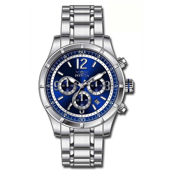 Invicta Men's 11372 Specialty Blue Dial Stainless Steel Bracelet Chronograph Watch