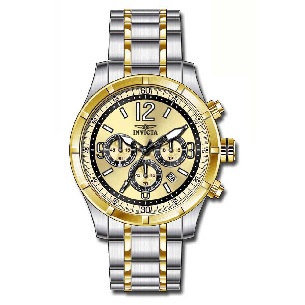 Invicta Men's 11374 Specialty Gold Tone Dial Two Tone Steel Chronograph Watch