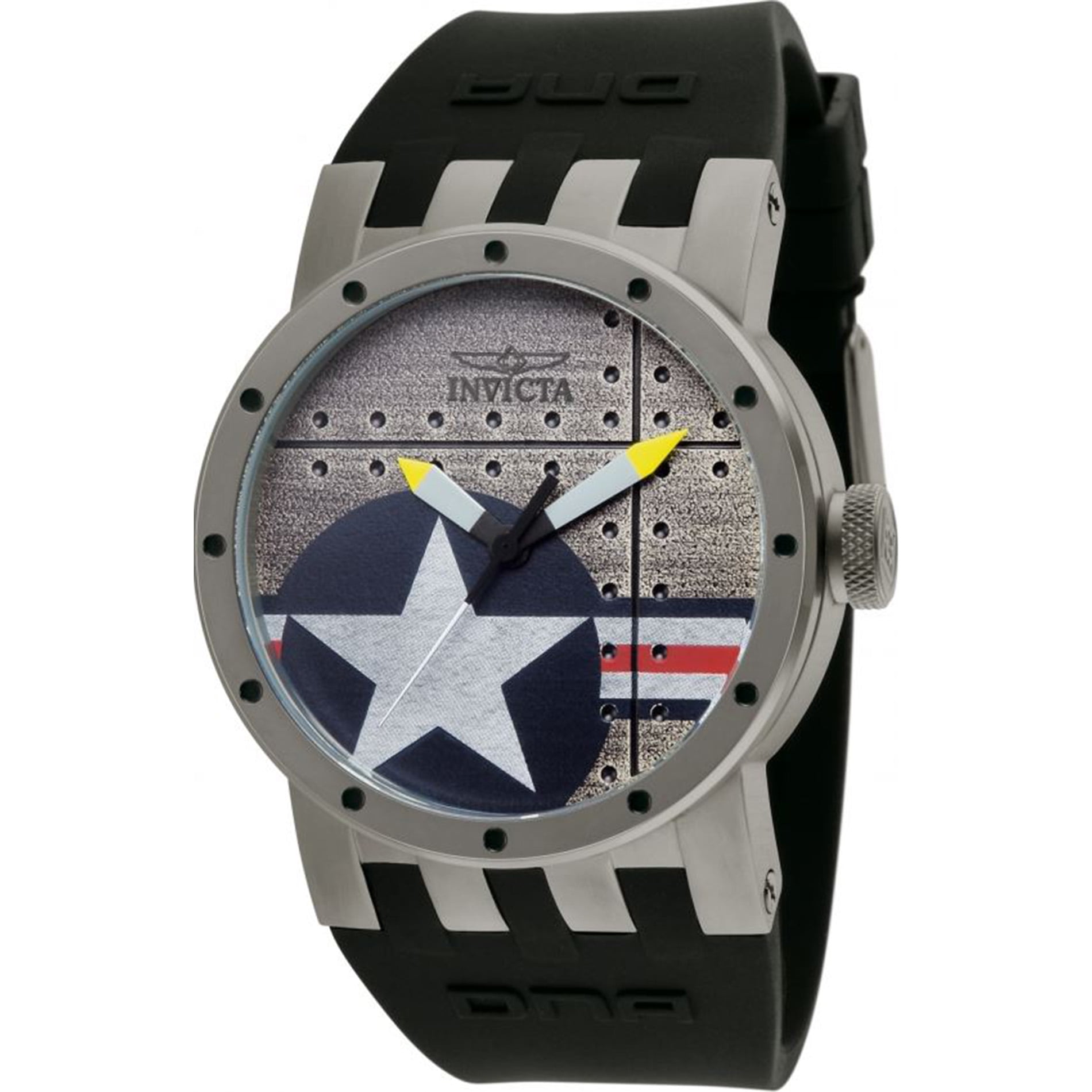 Invicta Men's 11647 DNA Bomber Silver Dial Black Silicone Watch