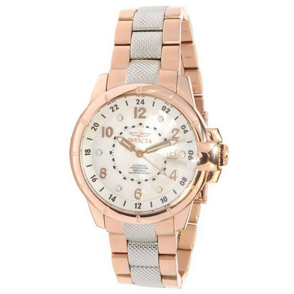 Invicta Men's 1180 Signature MOP Dial Two Tone Rose Gold Plated Automatic Watch