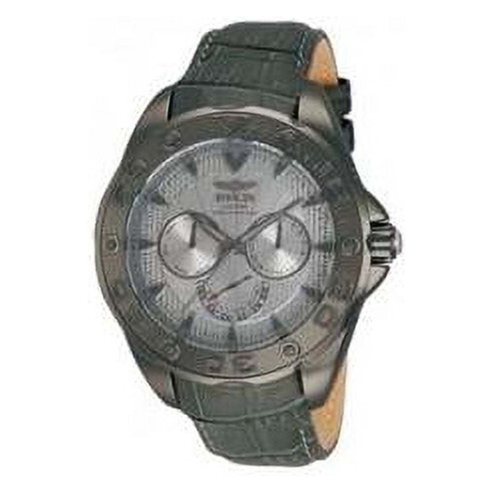 Invicta Men's 12252 Pro Diver Silver Textured Dial Grey Leather