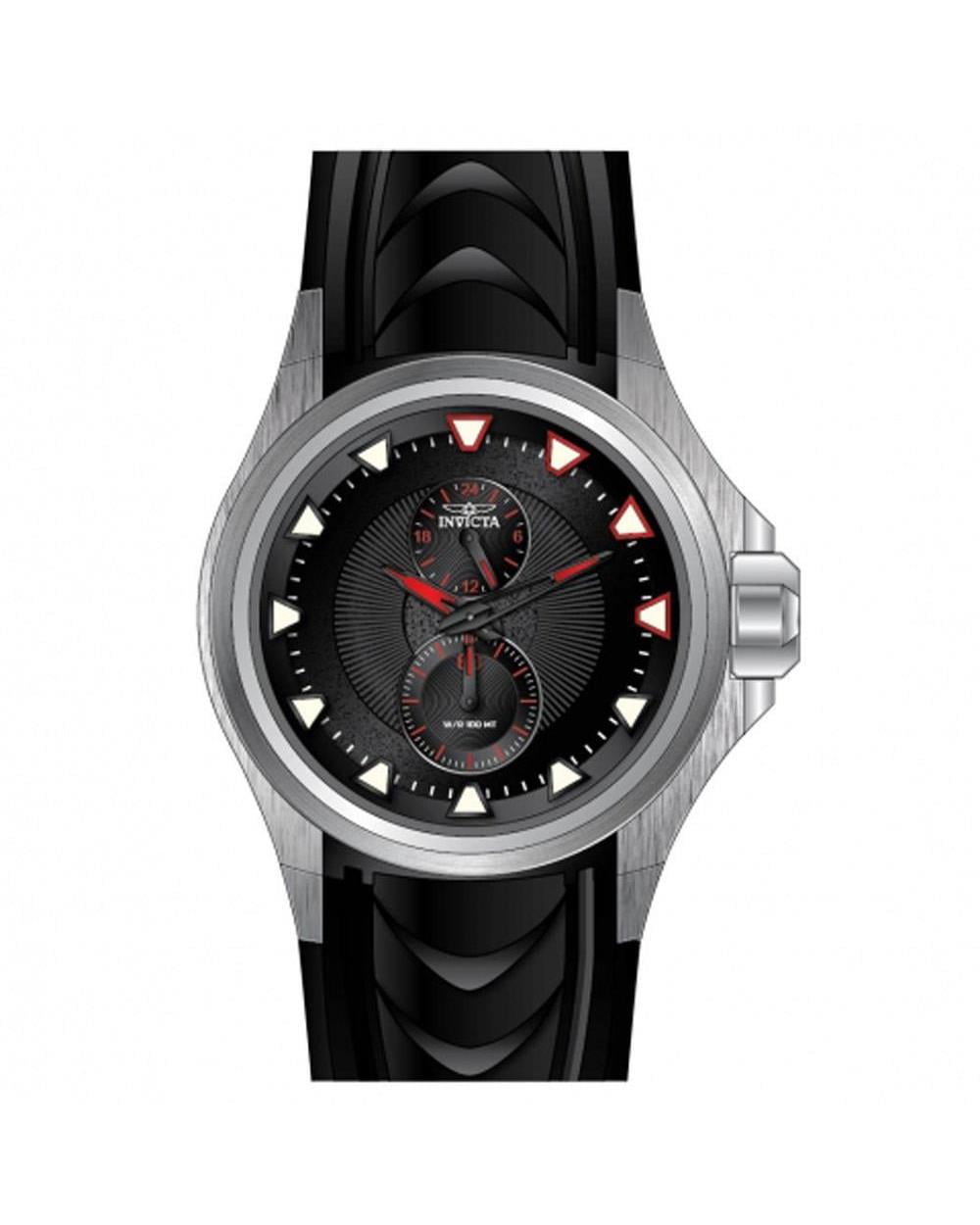 Invicta Men's 12336 S1 Rally GMT Black Texture Dial Black Polyurethane Watch