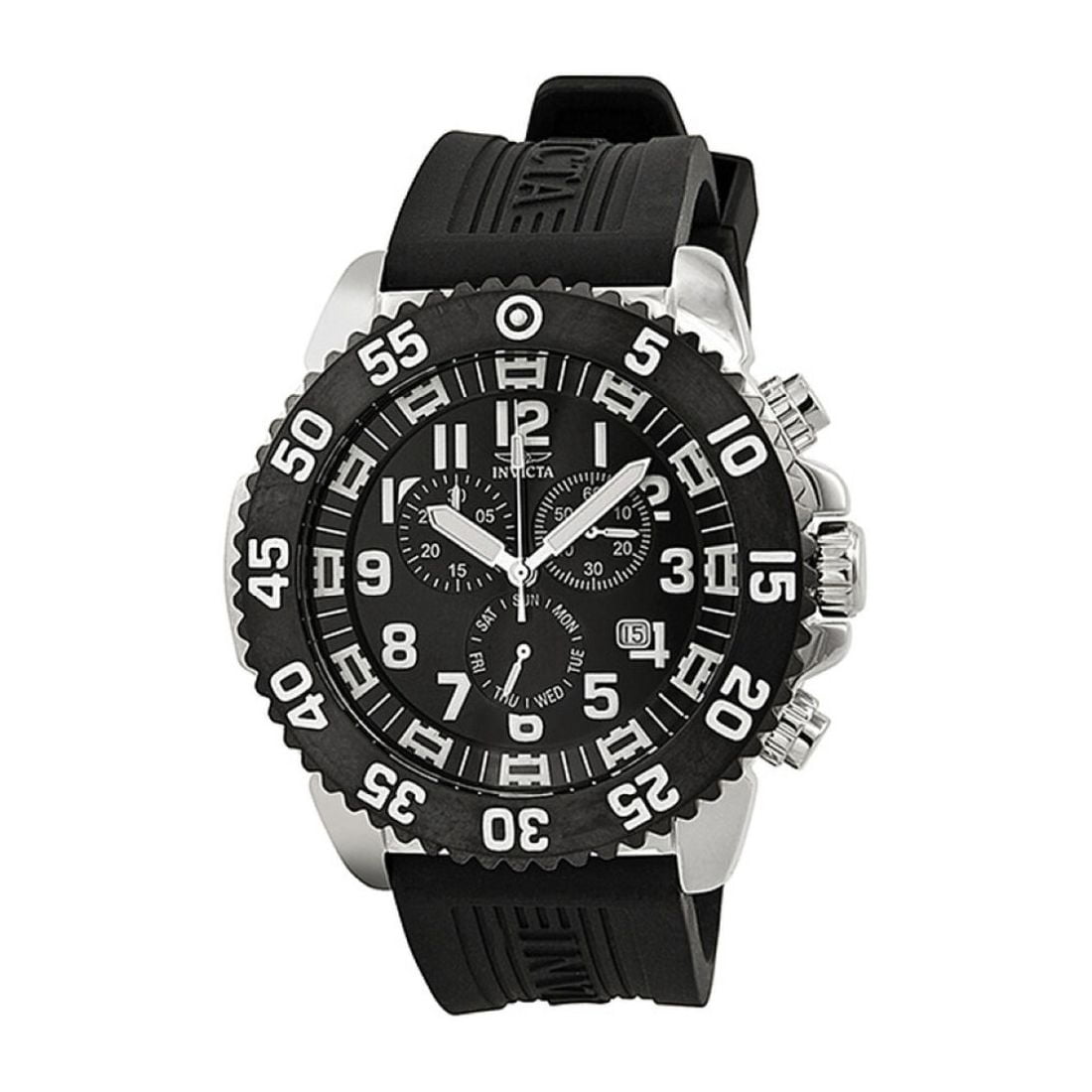 Invicta Men's 12530 Pro Diver Quartz Chronograph Black Dial Black Polyureth Watch