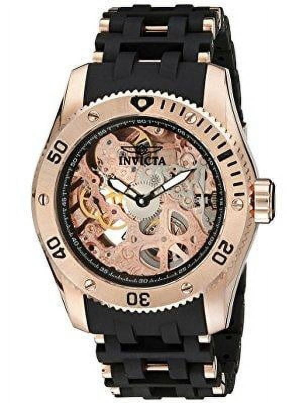 Invicta Men s 1259 sea spider mechanical skeleton dial black polyurethane watch Walmart