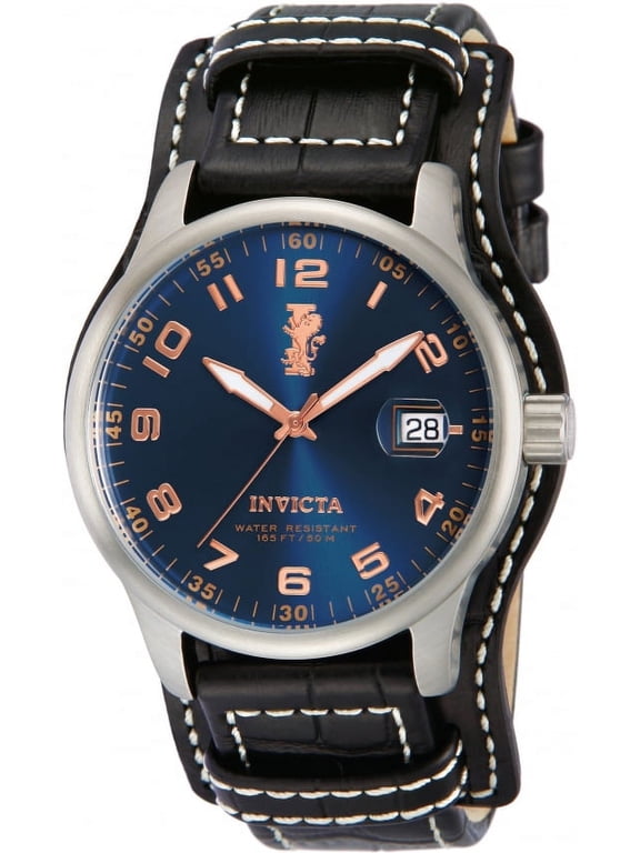 Men's 12978 I - Force Blue Dial Stainless Case Leather Strap Watch