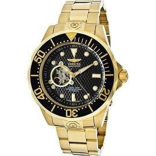 Invicta Men's 13709 Grand Diver Black Dial Yellow Gold Plated Steel Automatic Dive Watch