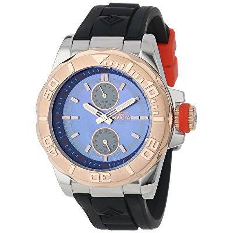 Invicta Men's 13801 pro diver blue mother-of-pearl dial black polyurethane watch