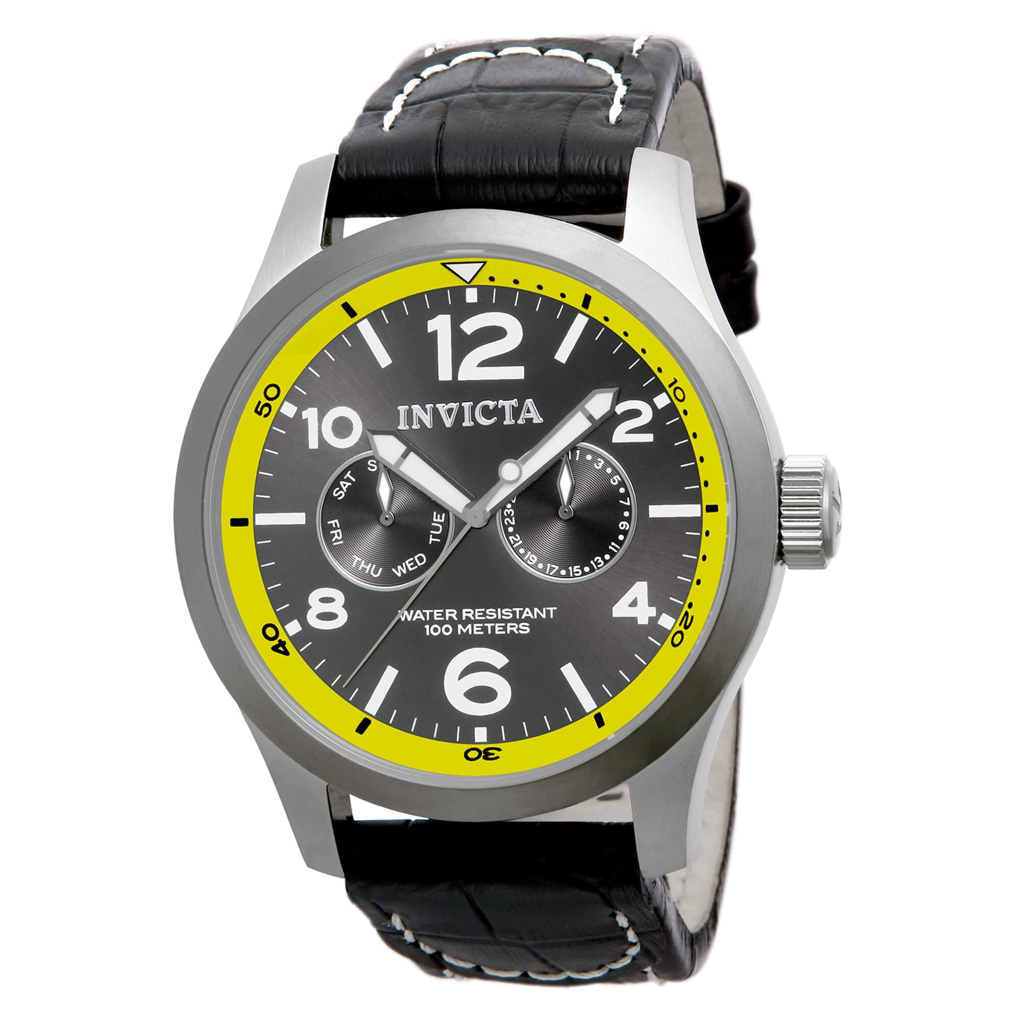 Invicta Men's 14141 I-Force Swiss Quartz Large Leather Day Date Watch