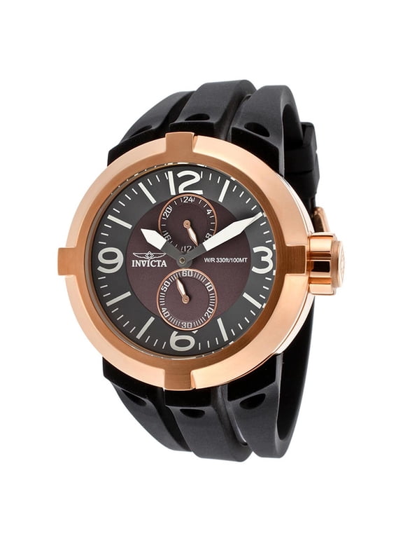 Men's 14181 I-Force Black & Brown Dial Rose Gold Steel Black Strap Watch