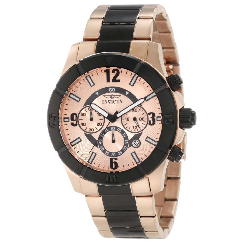 Invicta Men's 1424 Specialty Rose Gold & Black Ion Plated Chronograph Watch
