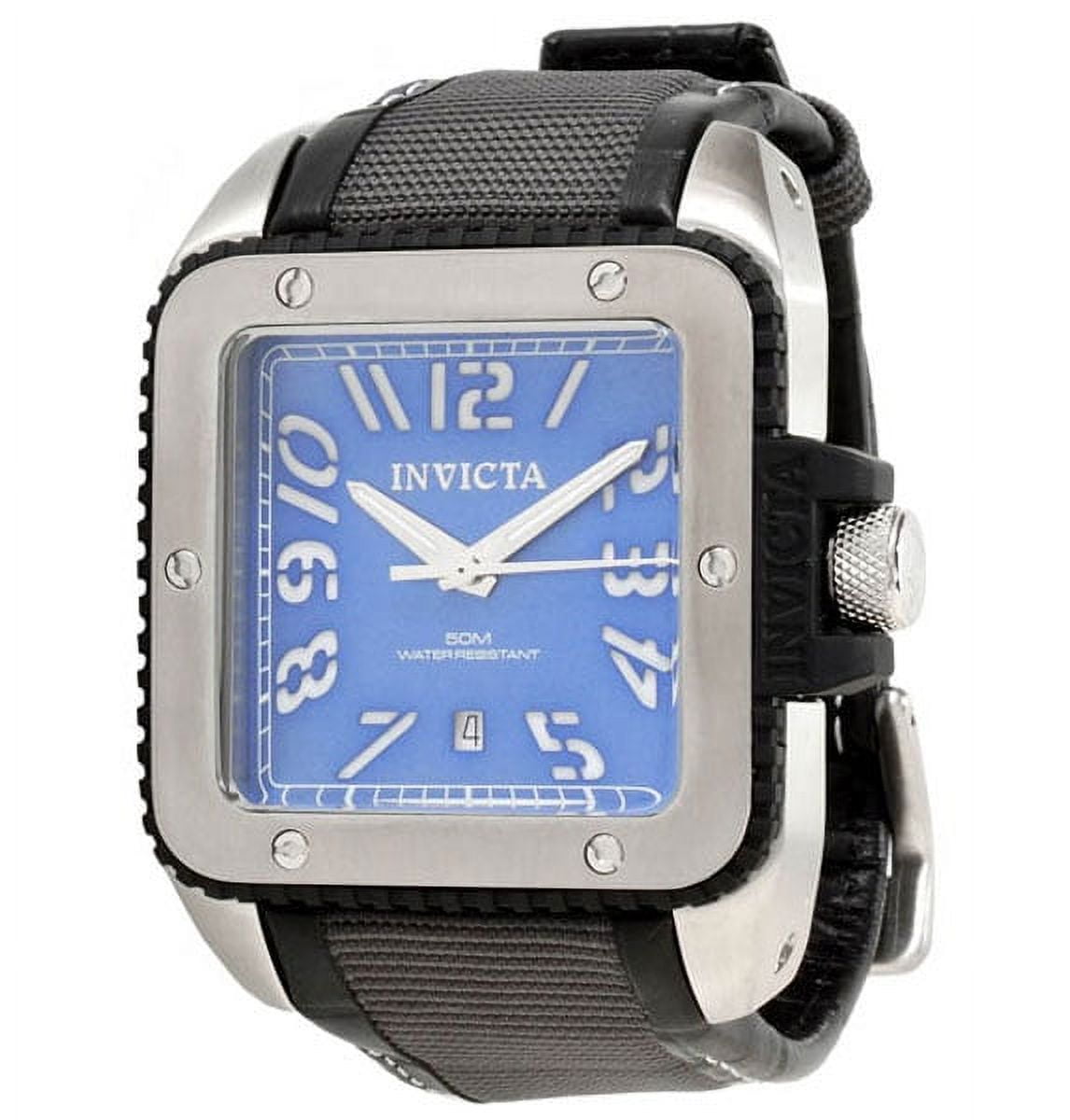 Invicta Men's 1456 Cuadro Elite Blue Dial Patent Leather Strap Quartz Watch