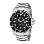 Invicta Mens 15075 Pro Diver Quartz 3 Hand Black Dial Watch