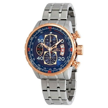 Invicta Men's 17203 Aviator Blue Dial Stainless Steel Bracelet Chronograph Watch