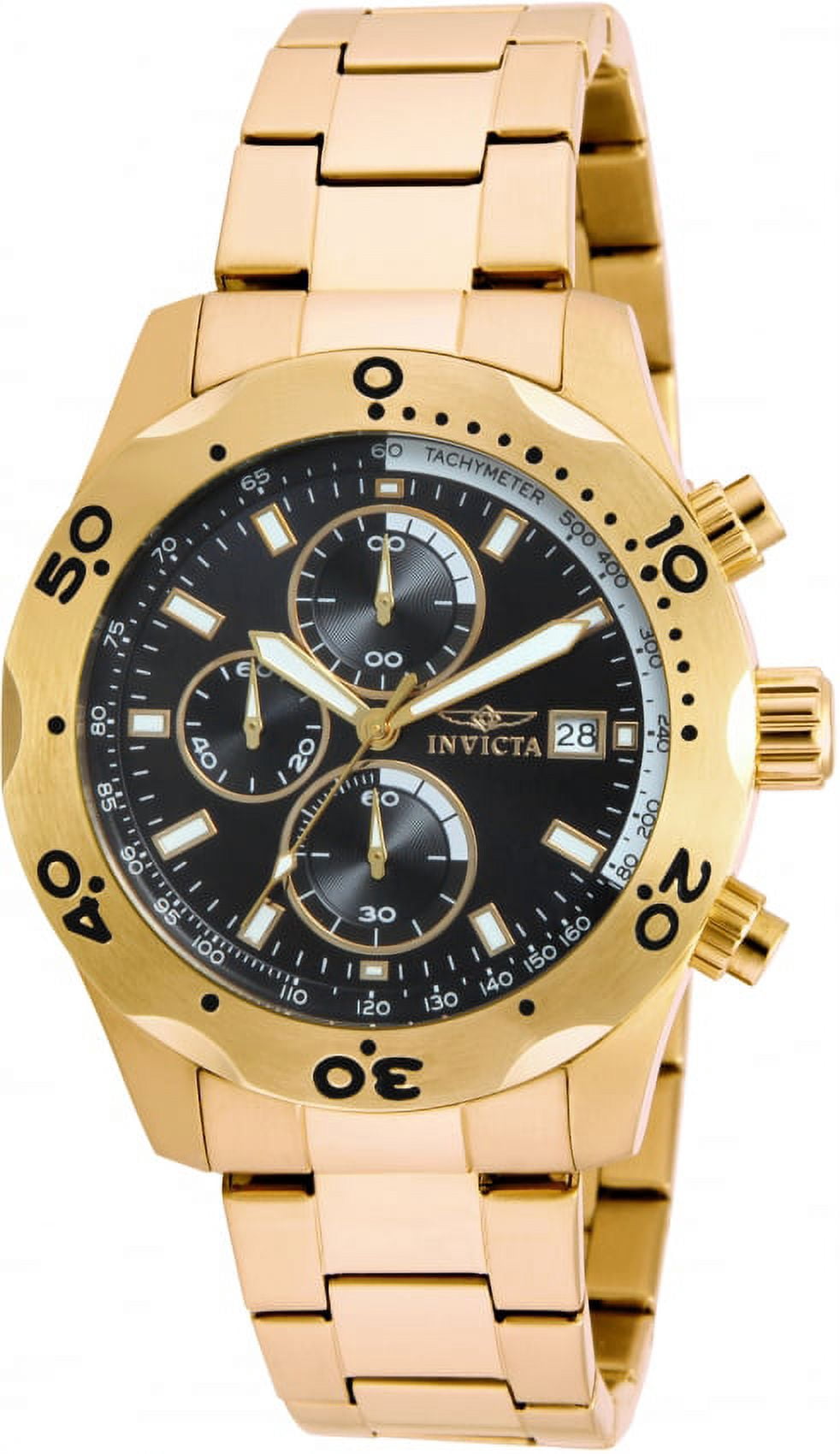 Invicta Men's 17751 Specialty Blue Dial Gold Plated Steel Chrono Watch