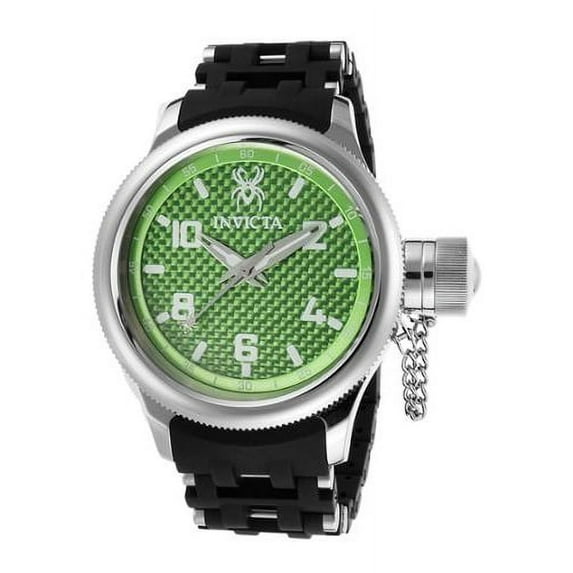 Invicta Men's 17788 Russian Diver Black Polyurethane And Stainless Steel Light Green Dial Watch