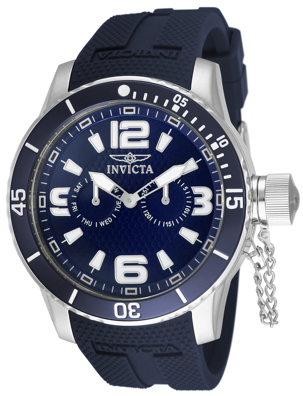 Invicta Men's 1791 Specialty Navy Blue Textured Dial Navy Blue Silicone Watch