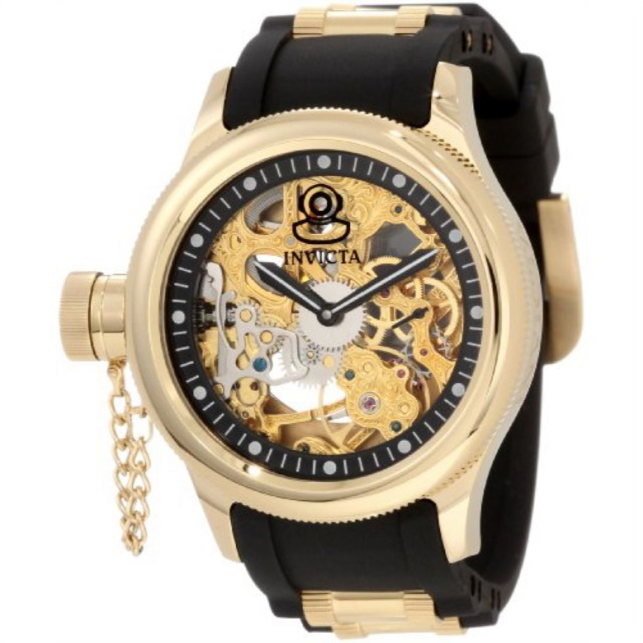 Invicta Men's 1844 Russian Diver Mechanical Gold Tone Skelton Dial