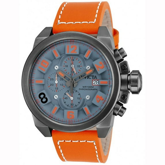 Invicta Men's 18994 Corduba Edge Grey Dial Orange Leather Strap Chronograph Watch
