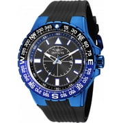 Invicta Mens 19269 Aviator Black Dial Black Silicone Strap Compass Watch