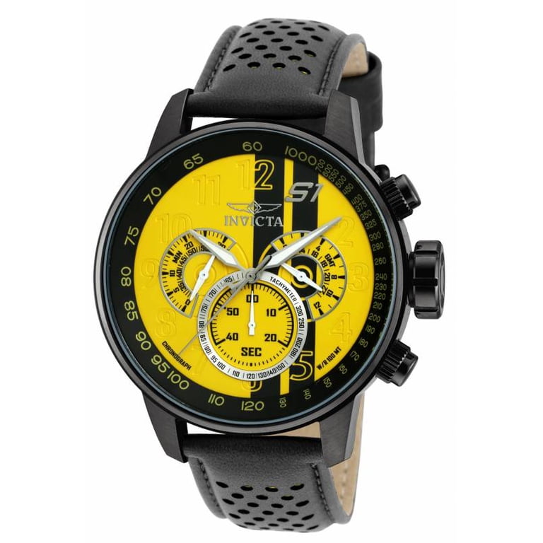Invicta Men's 19292 S1 Rally Gmt Chrono Black Genuine Leather