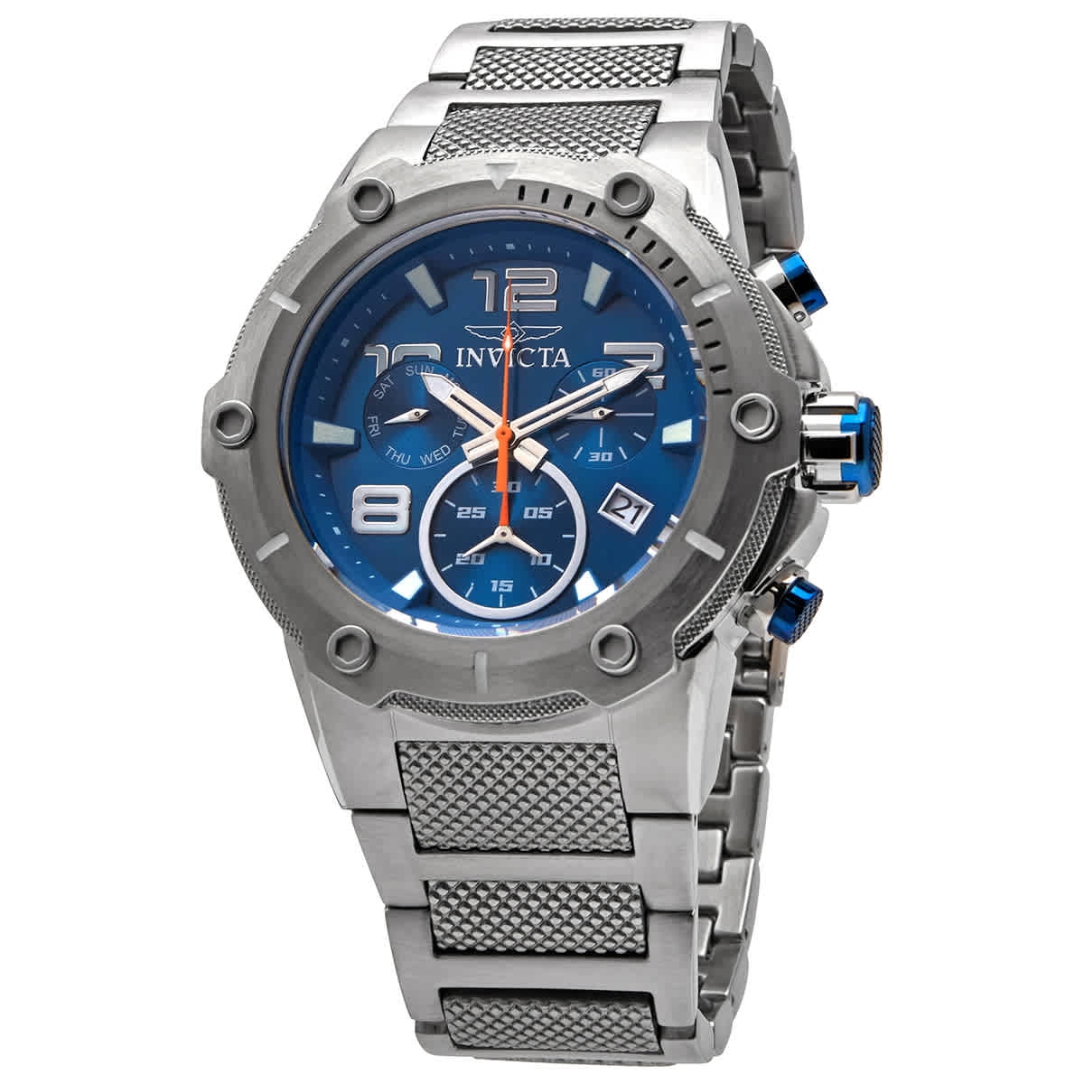 Invicta Men s 19527 Speedway Blue Dial Steel Bracelet Chronograph
