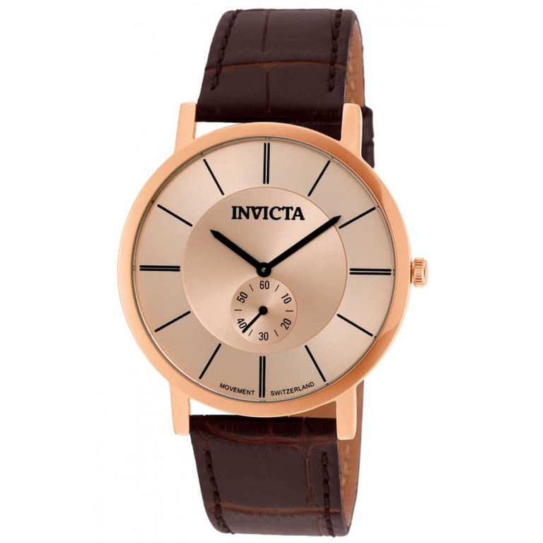 Invicta Rose Gold Dial with Tan Leather Strap Watch Invicta Ladies Rose Gold Tone Dial Brown Genuine Sting Ray  main image 2