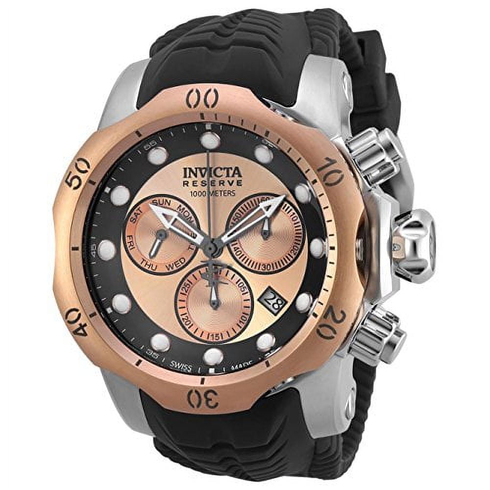Invicta Men's 19921 Venom Quartz Chronograph Black, Rose Gold Dial