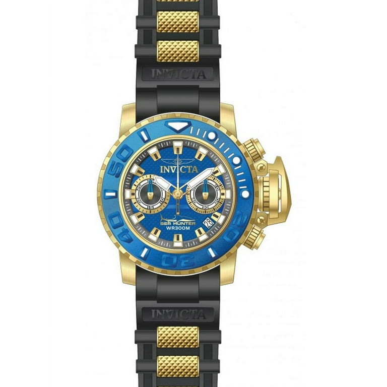 Invicta Men's 20476 Sea Hunter Blue Dial Steel and Silicone Strap