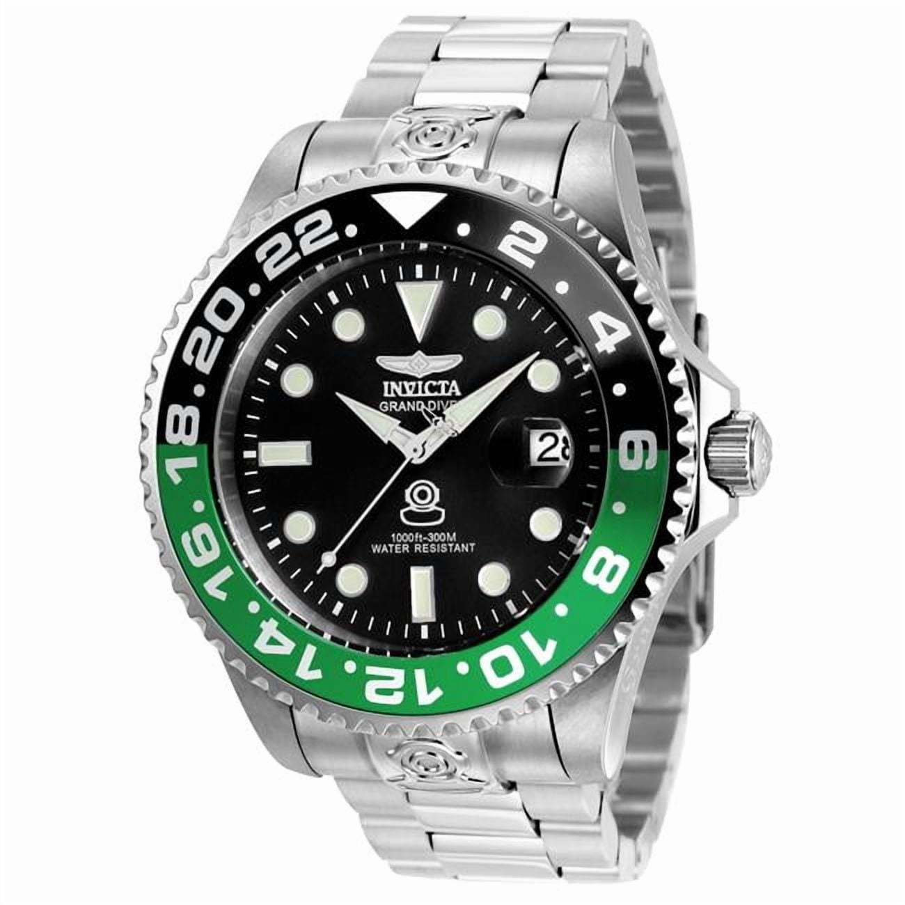 Invicta Men's 21866 Grand Diver Black and Green Accented Bezel