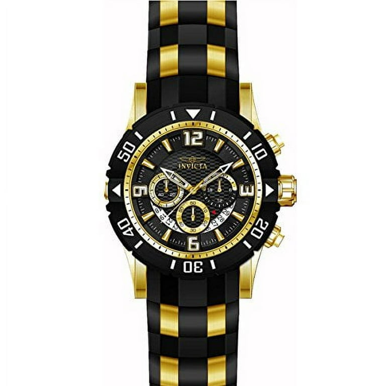 Invicta 23702 Men's Pro Diver Chrono, Yellow Steel & Black