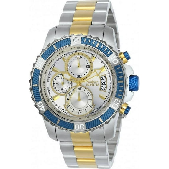 Invicta Men's 23994 Pro Diver Chronograph Ss And 18K Gp Ss Silver-Tone Dial Watch