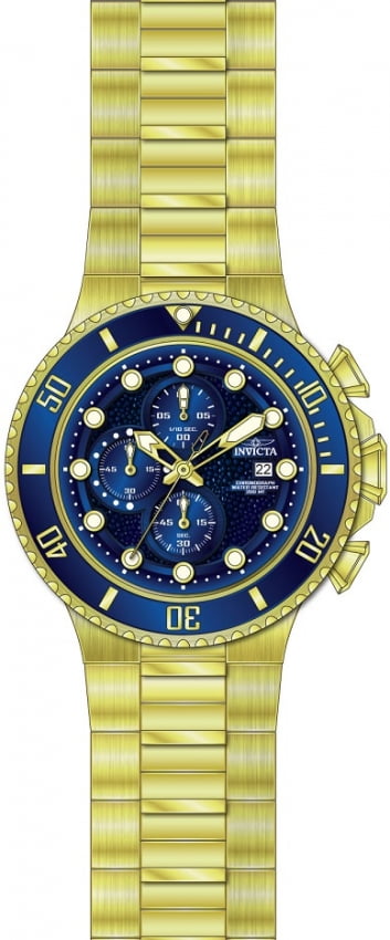 Invicta Men s 25297 Pro Diver Blue Dial Yellow Gold Steel Chronograph Dive Watch Walmart